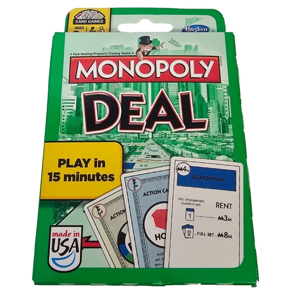 Monopoly Deal Card Game Parker Brothers Hasbro Fun Game Travel Box